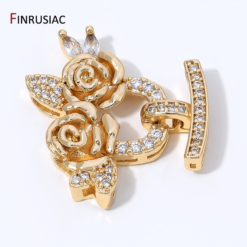 Jewelry Making Items - 14K Gold Plated Brass Zircon Flower