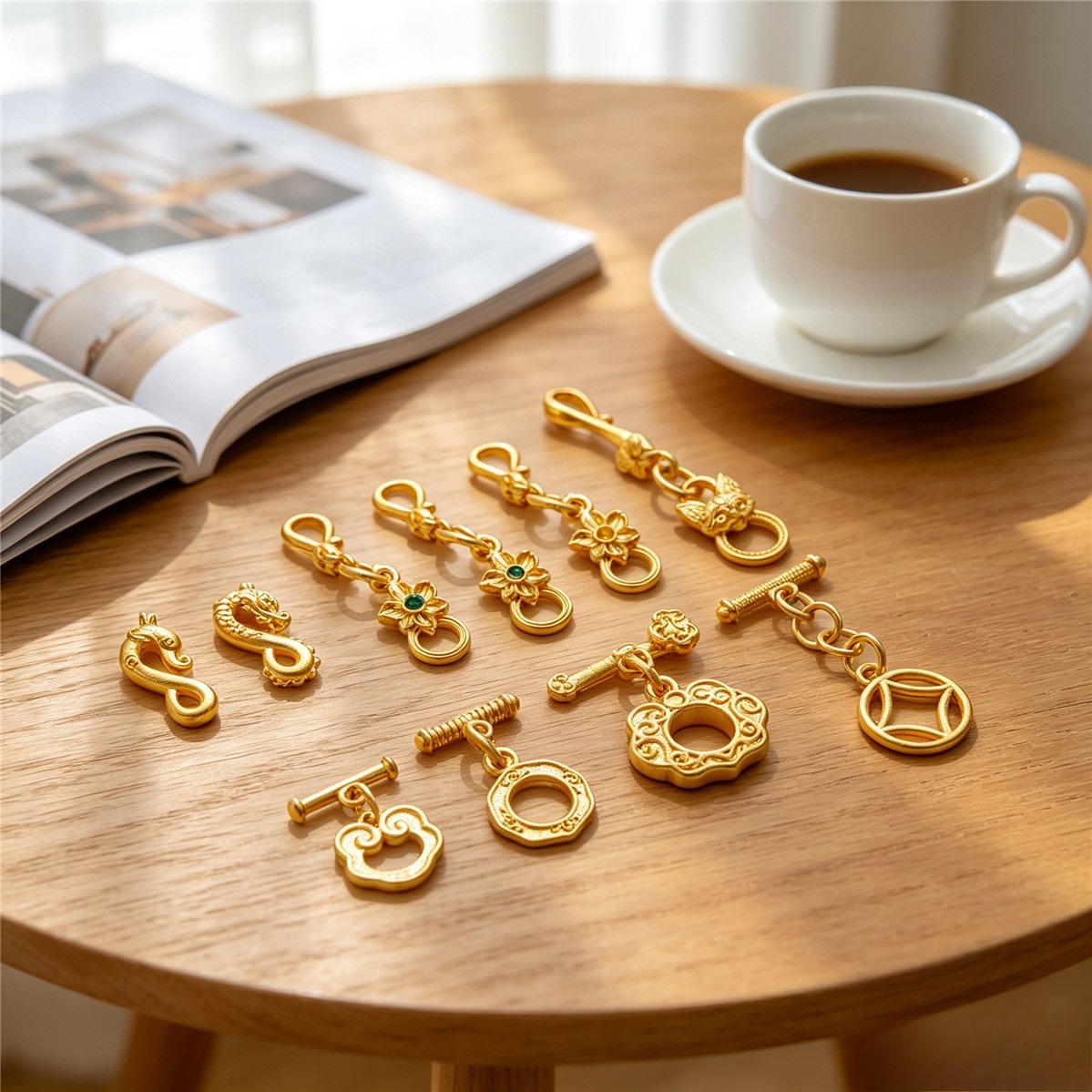Toggle Clasp Gold - Brass 24K Gold Plated RuYi Cloud