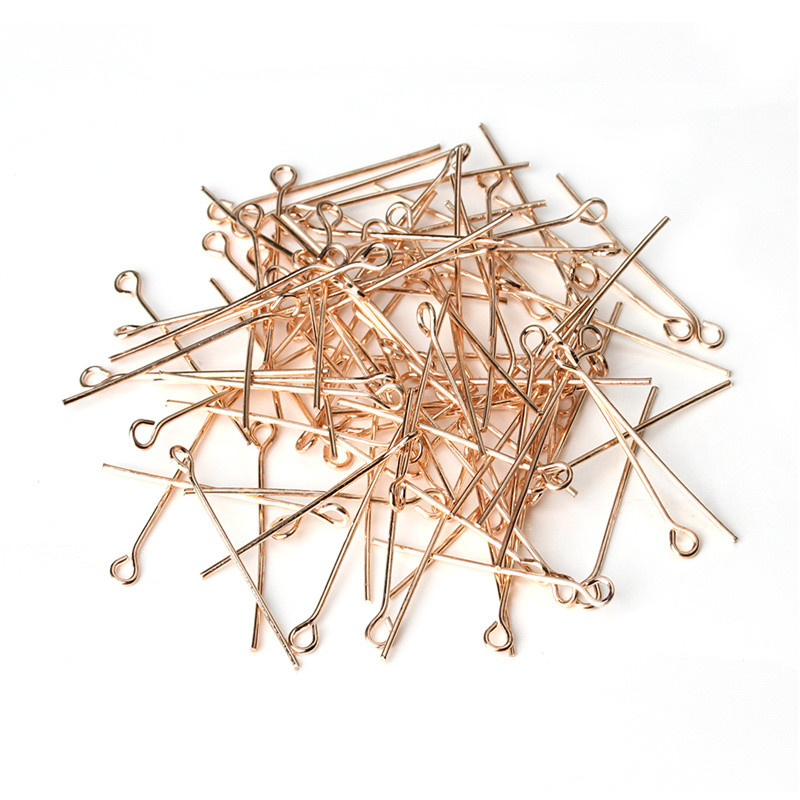 Jewelry Making Eye Pins - 200pcs/lot 50mm Rose Gold Color Head