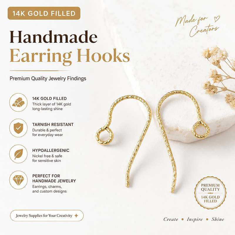 Jewelry Making Gold Wire - Sparkle Micro Ear Wire 14K Gold