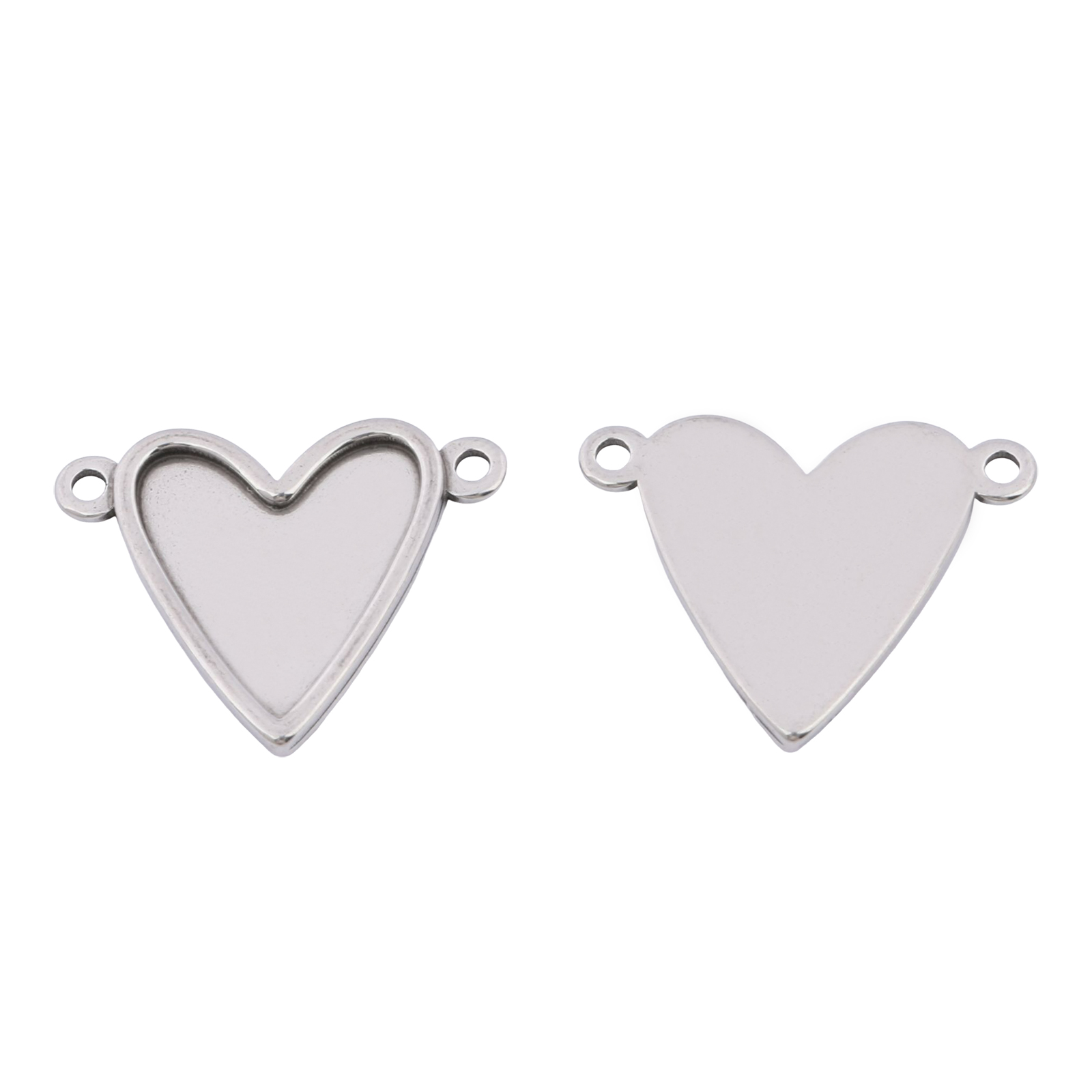 Pendant Blank Bezel - 10pcs Stainless Steel Fit 16x17mm Heart
