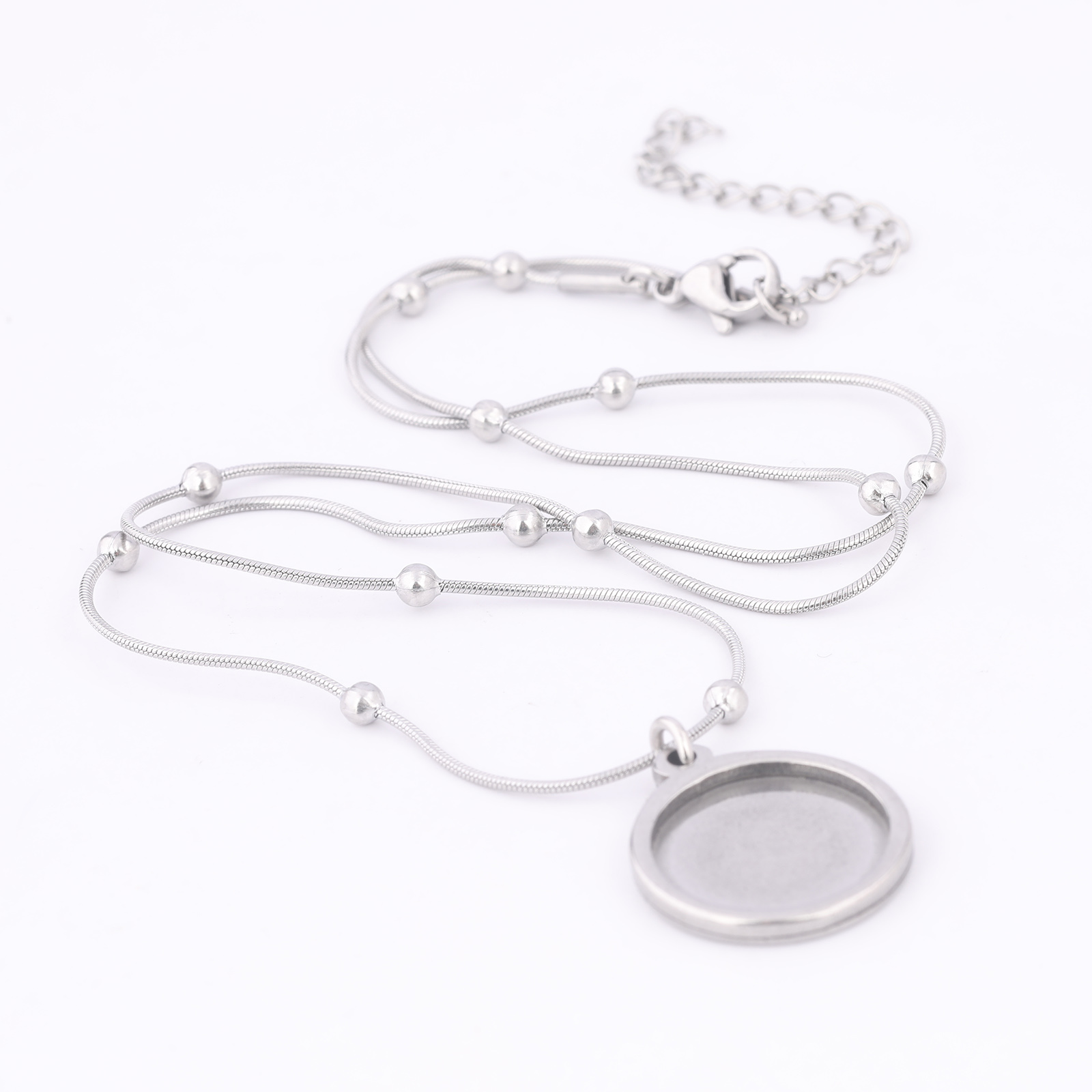2pcs Stainless Steel Ball Chai - Pendant Blank Bezel ulasan dan harga