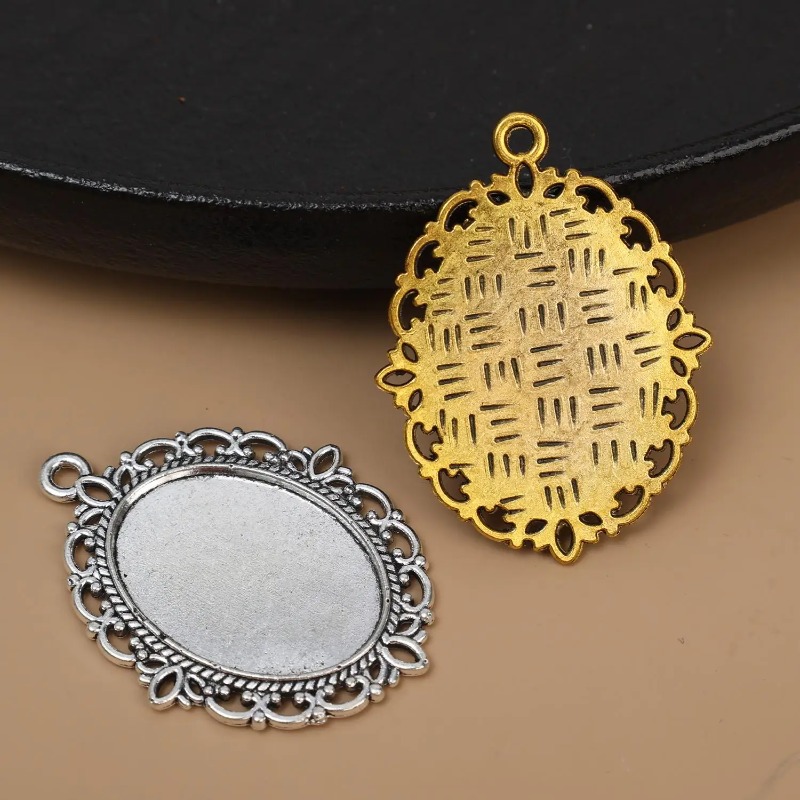 Vintage Oval Lace Bezel Pendan - Pendant Blank Bezel ulasan dan harga