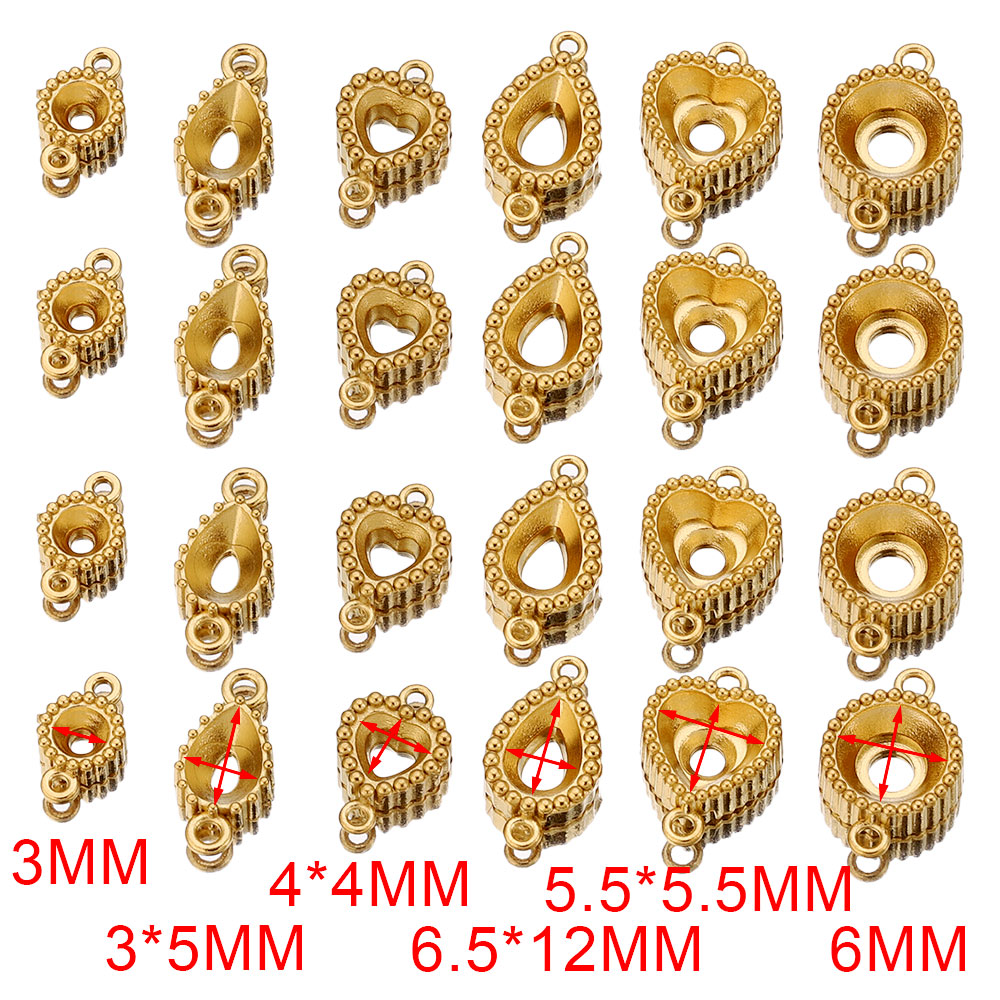 10pcs Stainless Steel Double H - Pendant Blank Bezel ulasan dan harga