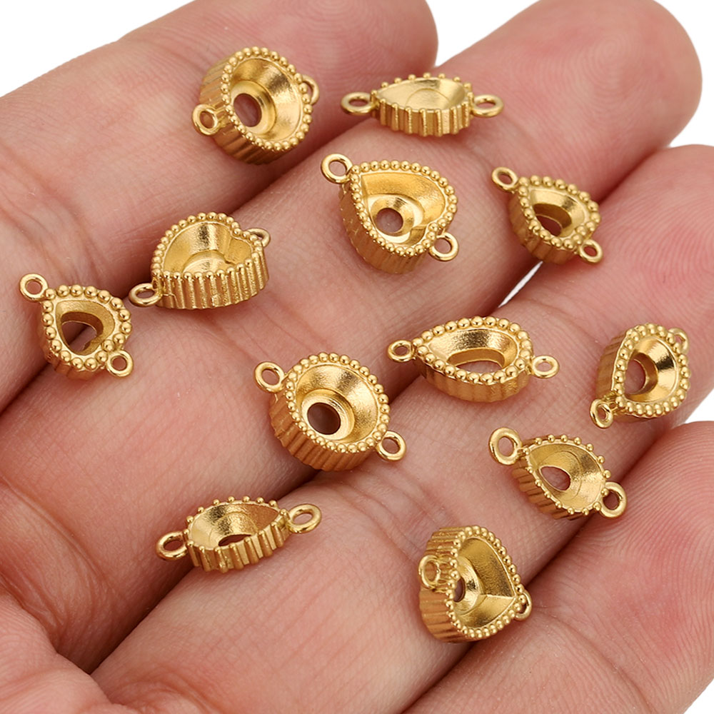 10pcs Stainless Steel Double H - Pendant Blank Bezel ulasan dan harga