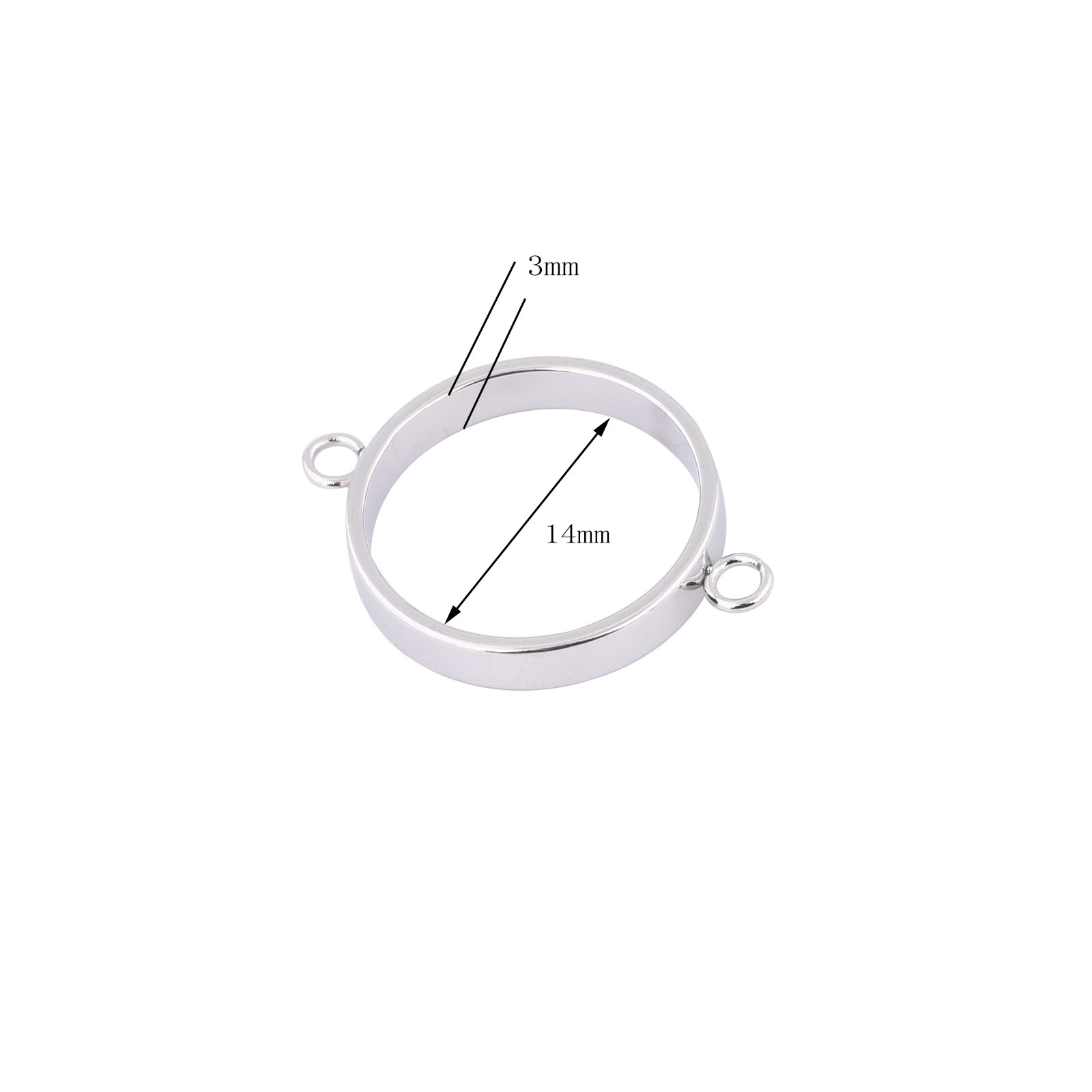 10pcs Stainless Steel 14mm Ope - Pendant Blank Bezel ulasan dan harga