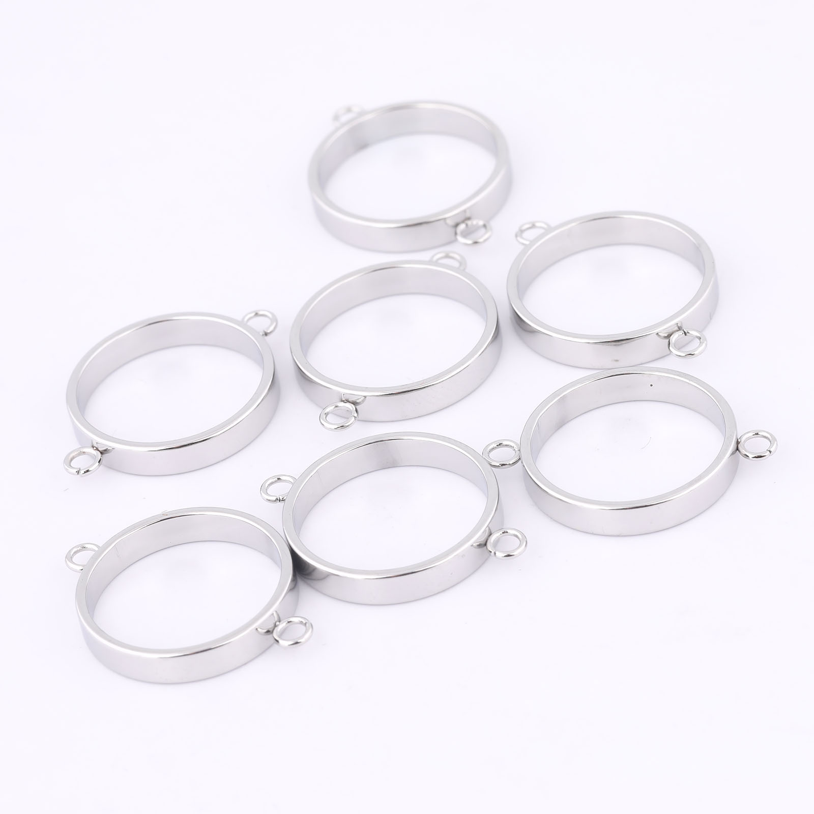 10pcs Stainless Steel 14mm Ope - Pendant Blank Bezel ulasan dan harga