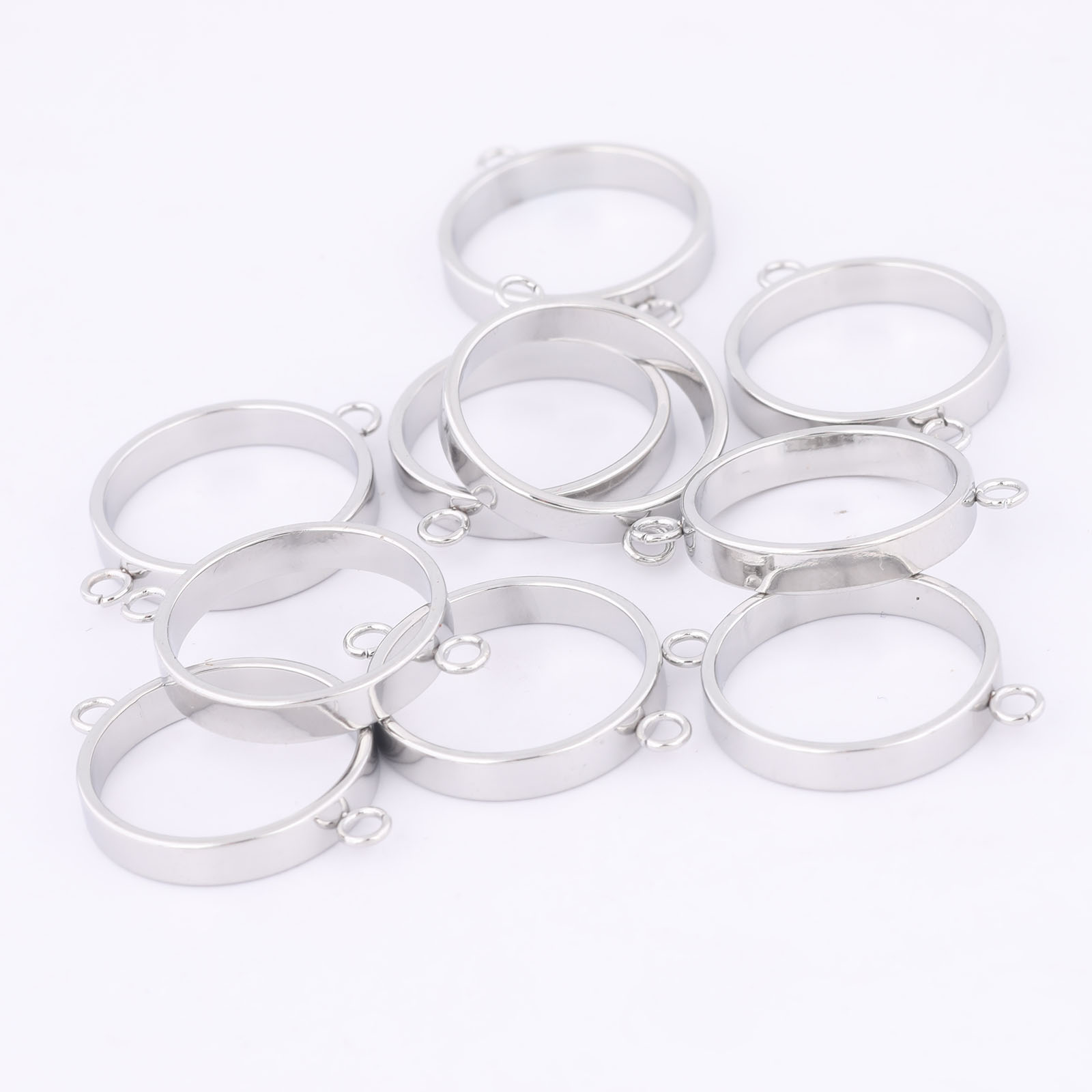 10pcs Stainless Steel 14mm Ope - Pendant Blank Bezel ulasan dan harga