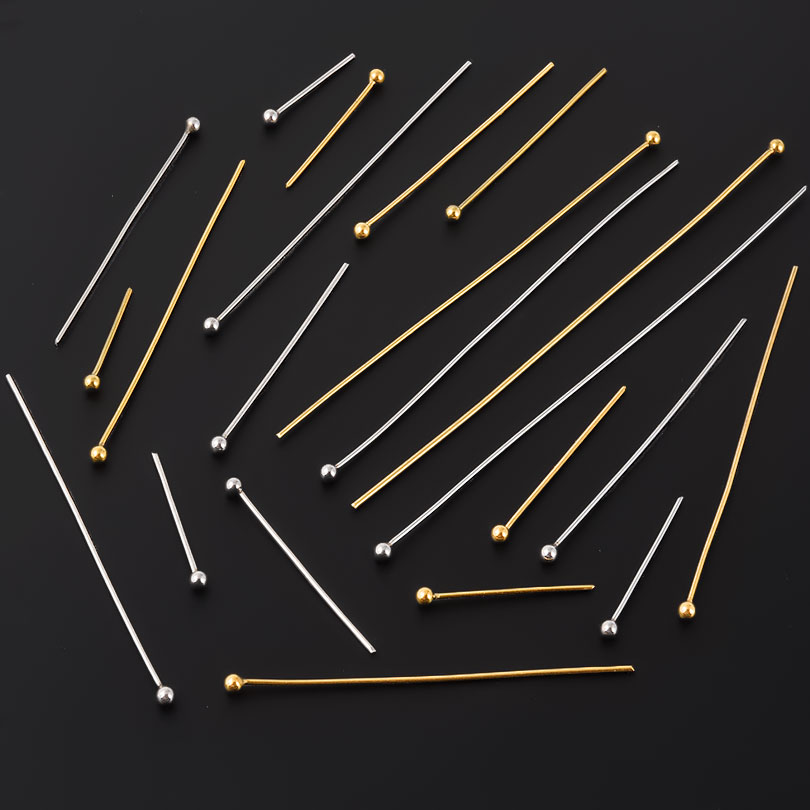 50pcs/Lot 18K Gold Plated Ball - Jewelry Making Eye Pins ulasan dan harga