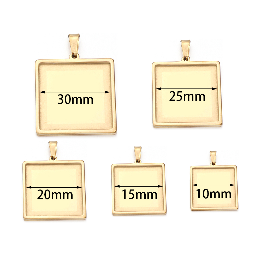 2Pcs Stainless Steel 10 15 20  - Pendant Blank Bezel ulasan dan harga