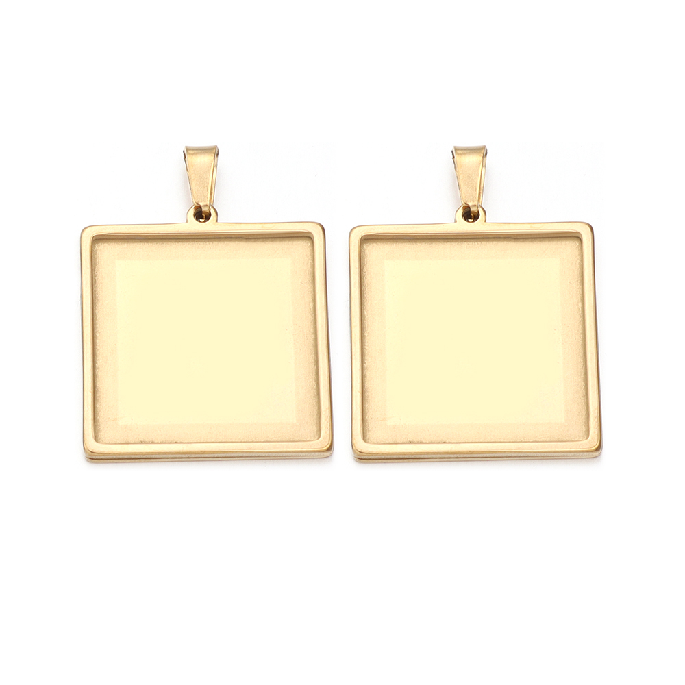 2Pcs Stainless Steel 10 15 20  - Pendant Blank Bezel ulasan dan harga