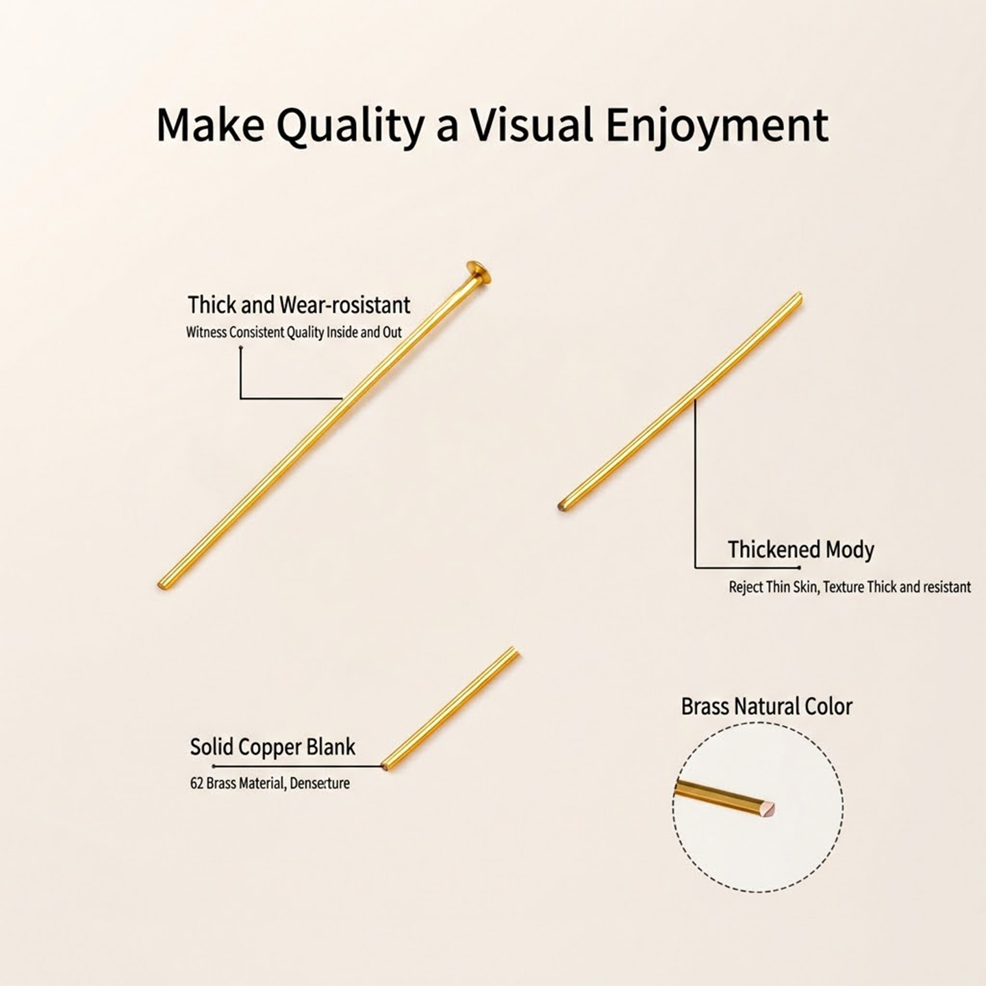 50Pcs 18K Gold Plated Flat Hea - Jewelry Making Eye Pins ulasan dan harga
