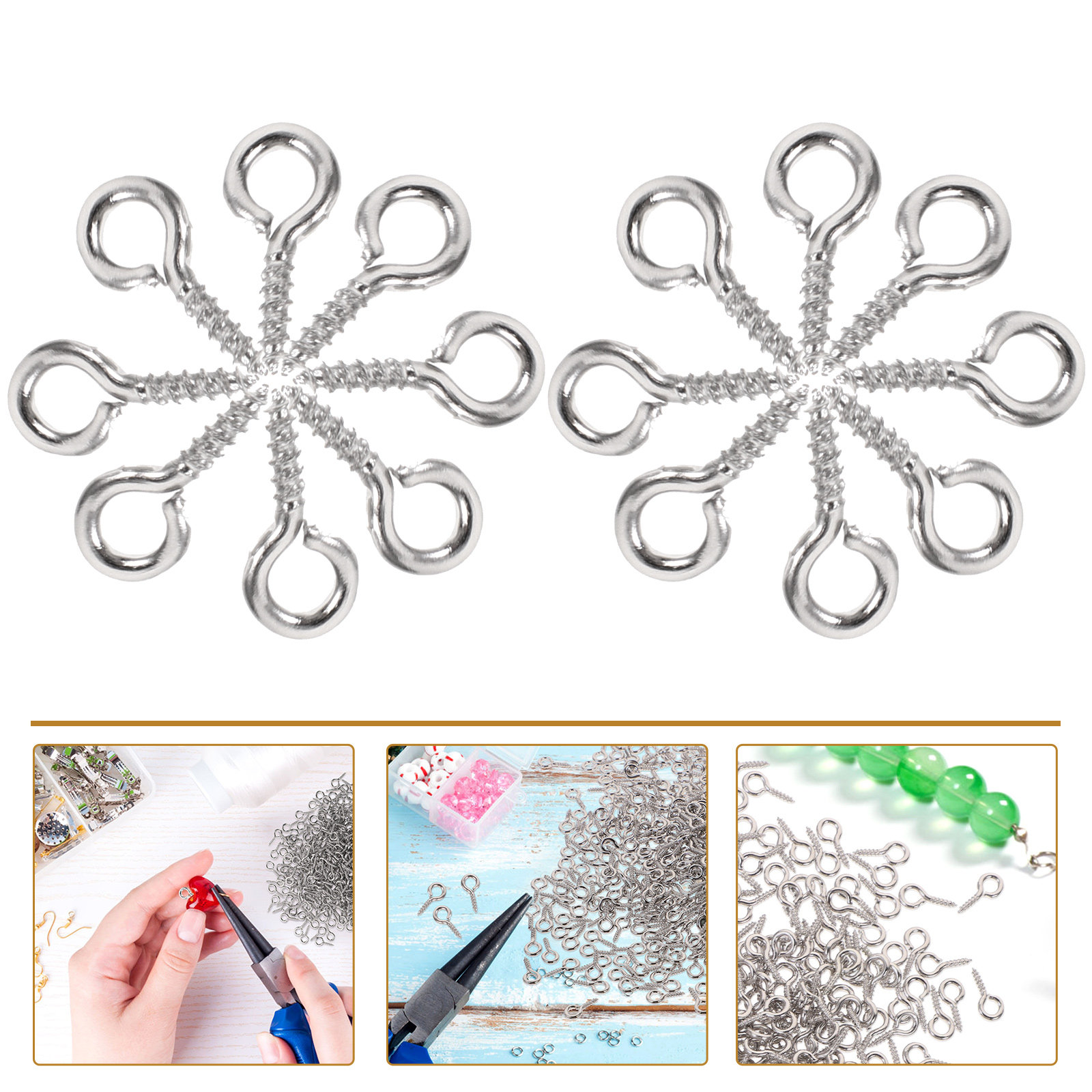 500Pcs Mini Screw Eye Pin Jewe - Jewelry Making Eye Pins ulasan dan harga