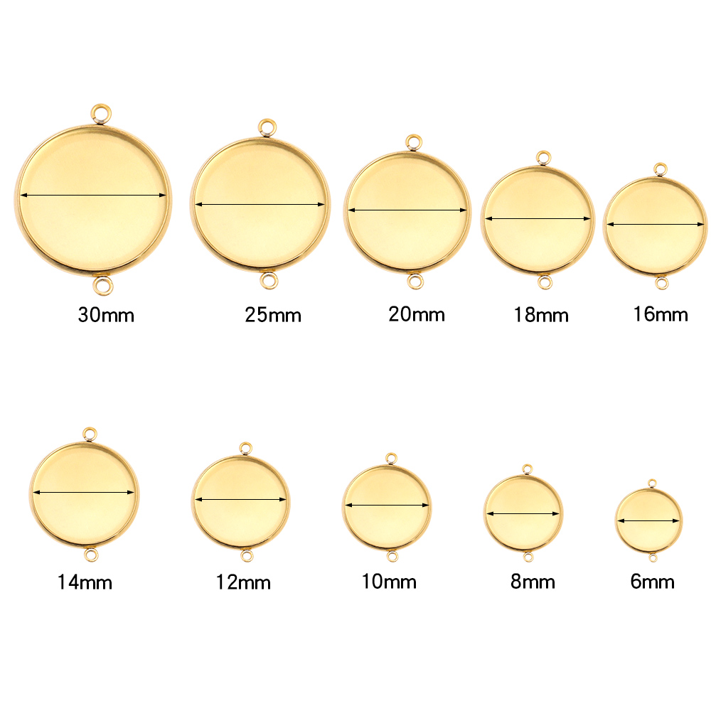 10pcs 6-30mm Round Stainless S - Pendant Blank Bezel ulasan dan harga