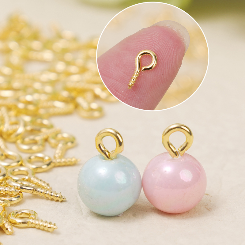 8/10mm Mini Screw Eye Pins Met - Jewelry Making Eye Pins ulasan dan harga