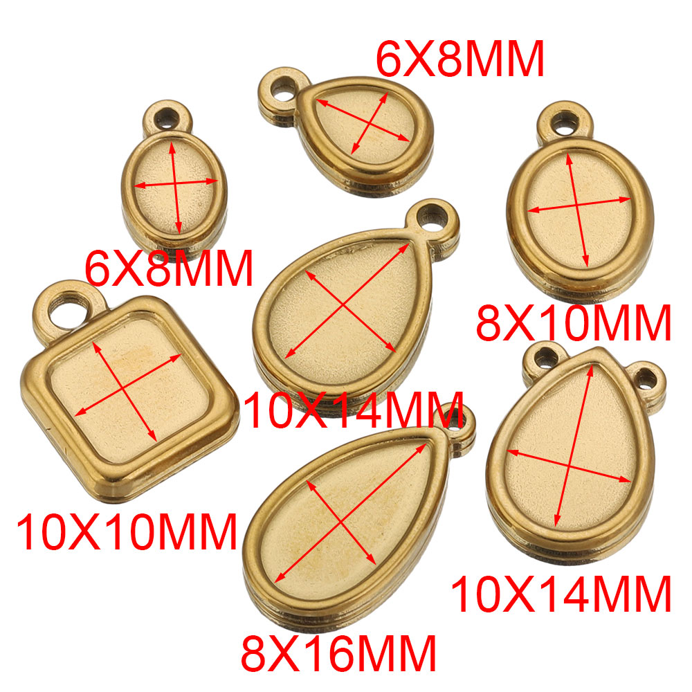 5pcs Stainless Steel Square Dr - Pendant Blank Bezel ulasan dan harga