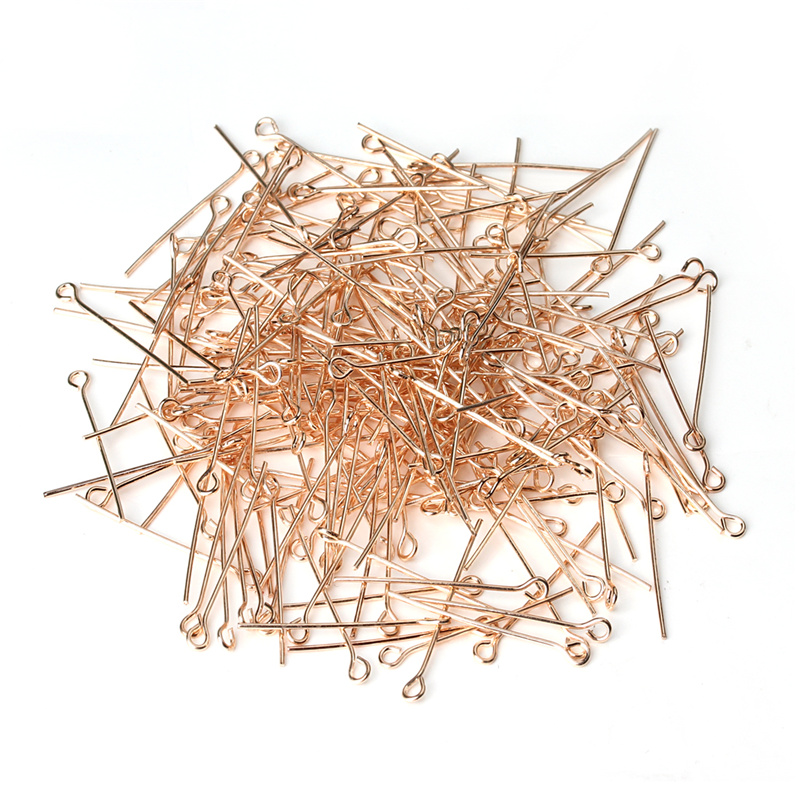 200pcs/lot 50mm Rose Gold Colo - Jewelry Making Eye Pins ulasan dan harga