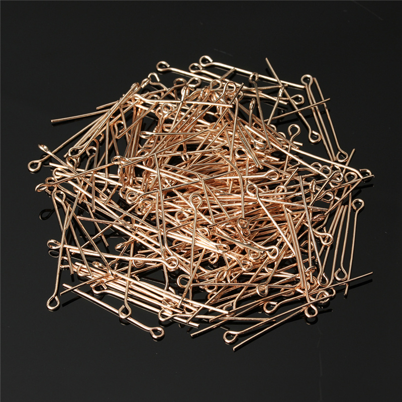 200pcs/lot 50mm Rose Gold Colo - Jewelry Making Eye Pins ulasan dan harga
