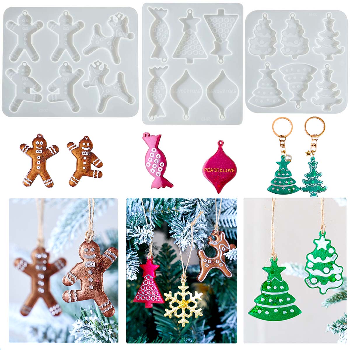 Christmas Series Earrings Pend - Resin Mold Jewelry ulasan dan harga