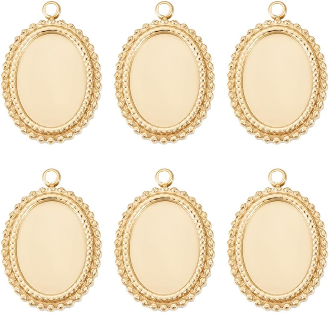6Pcs Cabochon Settings Charms  - Pendant Blank Bezel ulasan dan harga