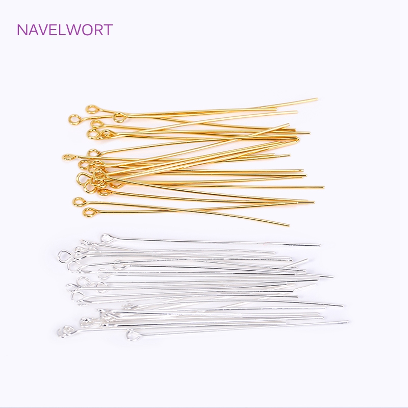 50pcs/Lot 18K Gold Plated Pins - Jewelry Making Eye Pins ulasan dan harga