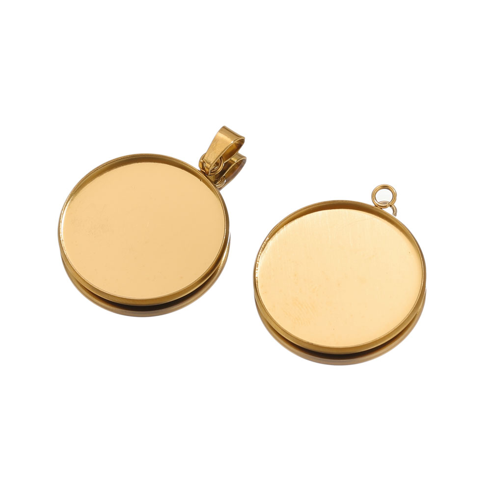 10pcs Stainless Steel Gold Pen - Pendant Blank Bezel ulasan dan harga
