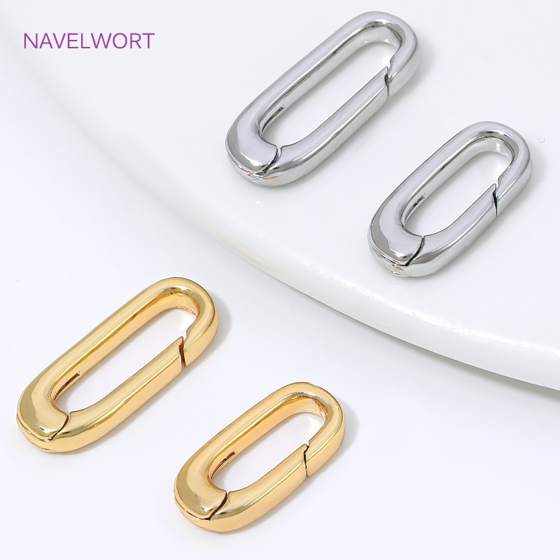 1/2/4Pcs 18K Gold Plated Oval  - Jewelry Making Items ulasan dan harga