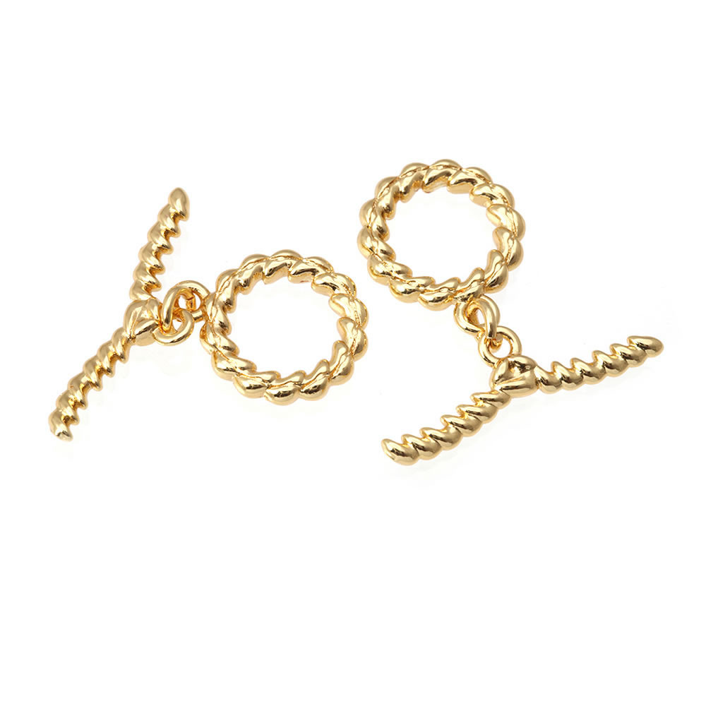 6 Sets 18K Gold Color Brass Ro - Toggle Clasp Gold ulasan dan harga