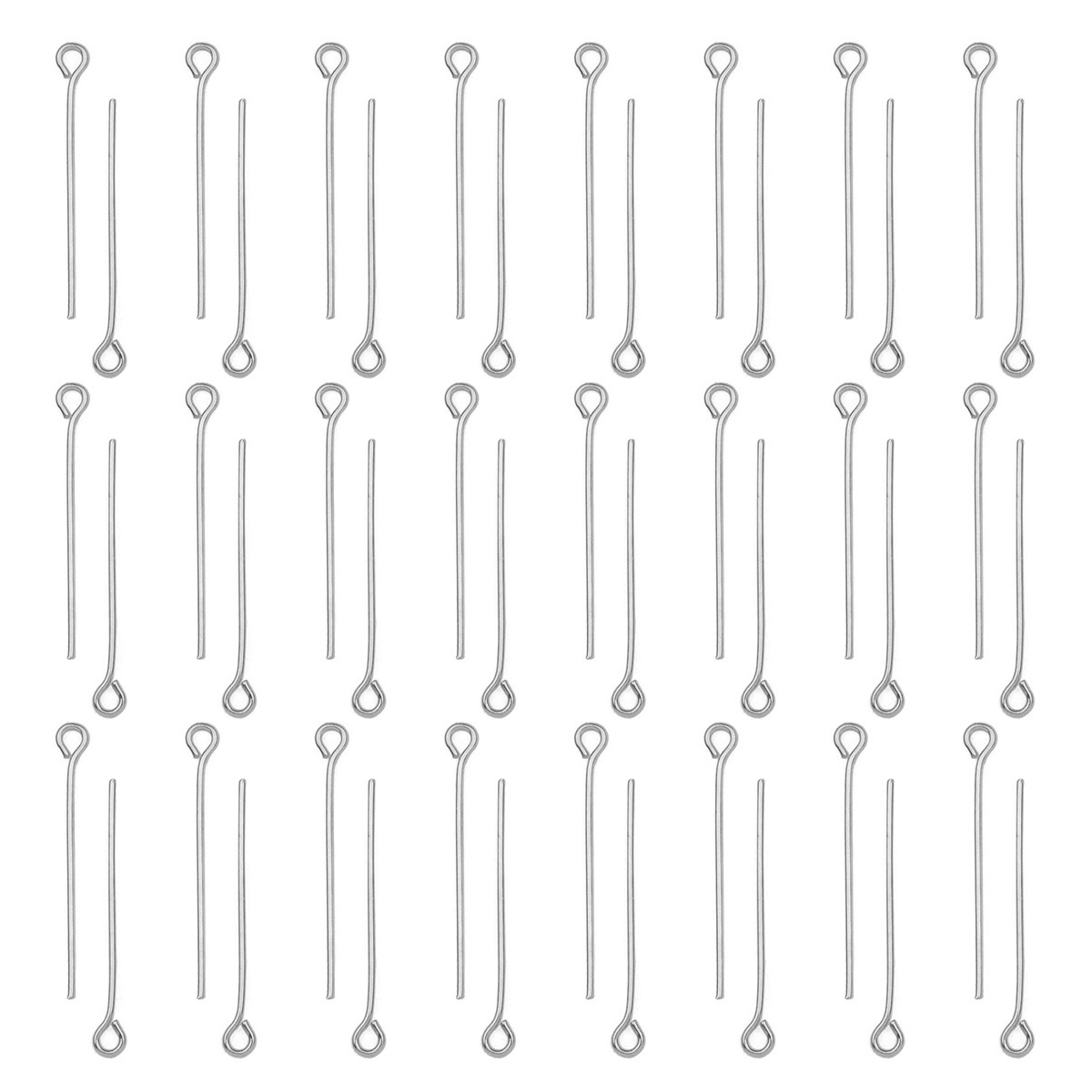 100Pcs/Lot Stainless Steel Eye - Jewelry Making Eye Pins ulasan dan harga