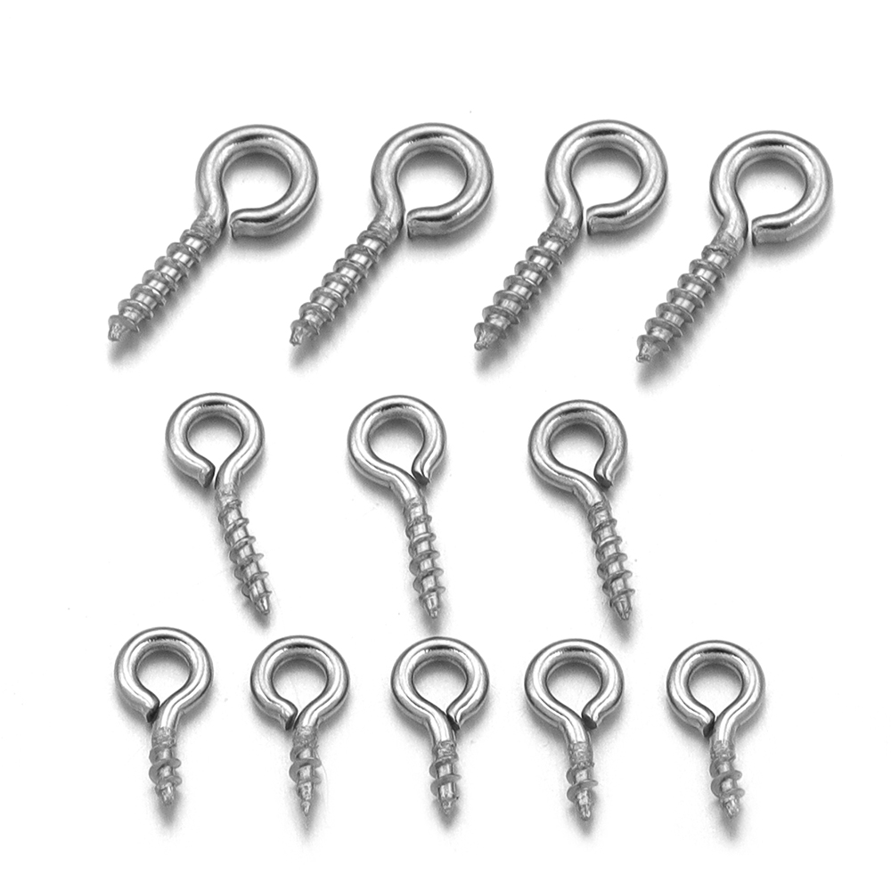 100pcs/lot Stainless Steel Min - Jewelry Making Eye Pins ulasan dan harga