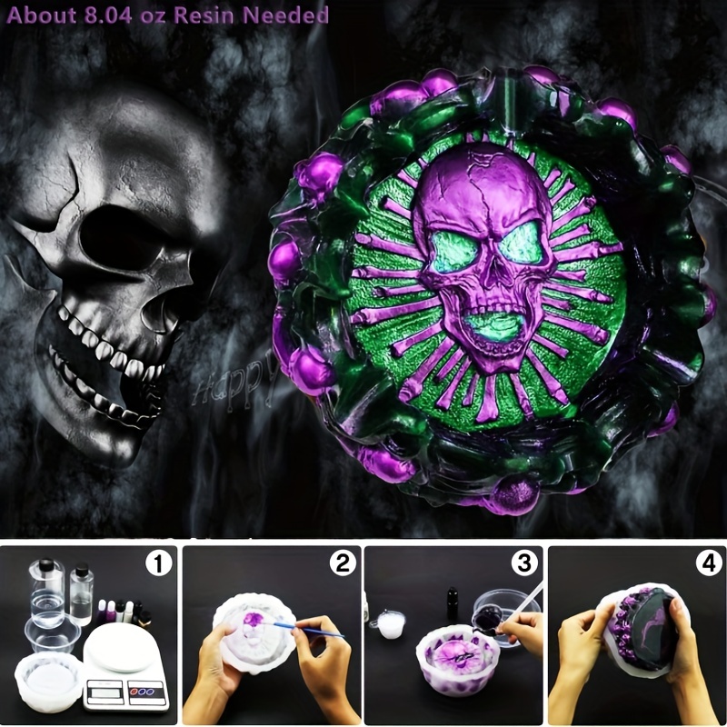 Ashtray mold, skull DIY craft  - Resin Mold Jewelry ulasan dan harga