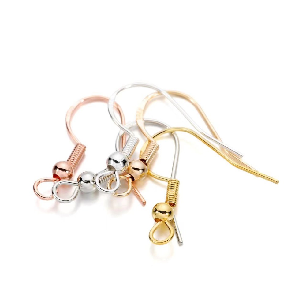 Gold Plated Earring Hooks 100P - Jewelry Making Gold Wire ulasan dan harga