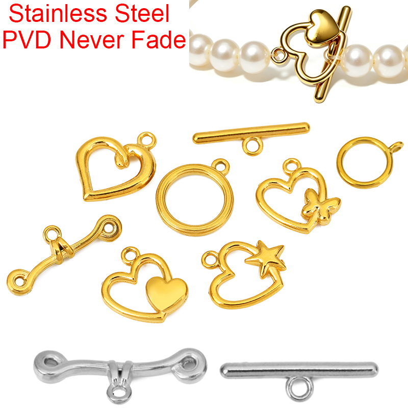 5sets PVD Never Fade Stainless - Toggle Clasp Gold ulasan dan harga