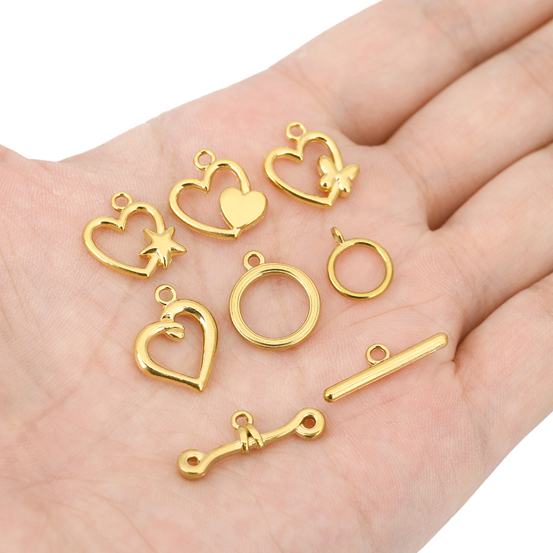 5sets PVD Never Fade Stainless - Toggle Clasp Gold ulasan dan harga