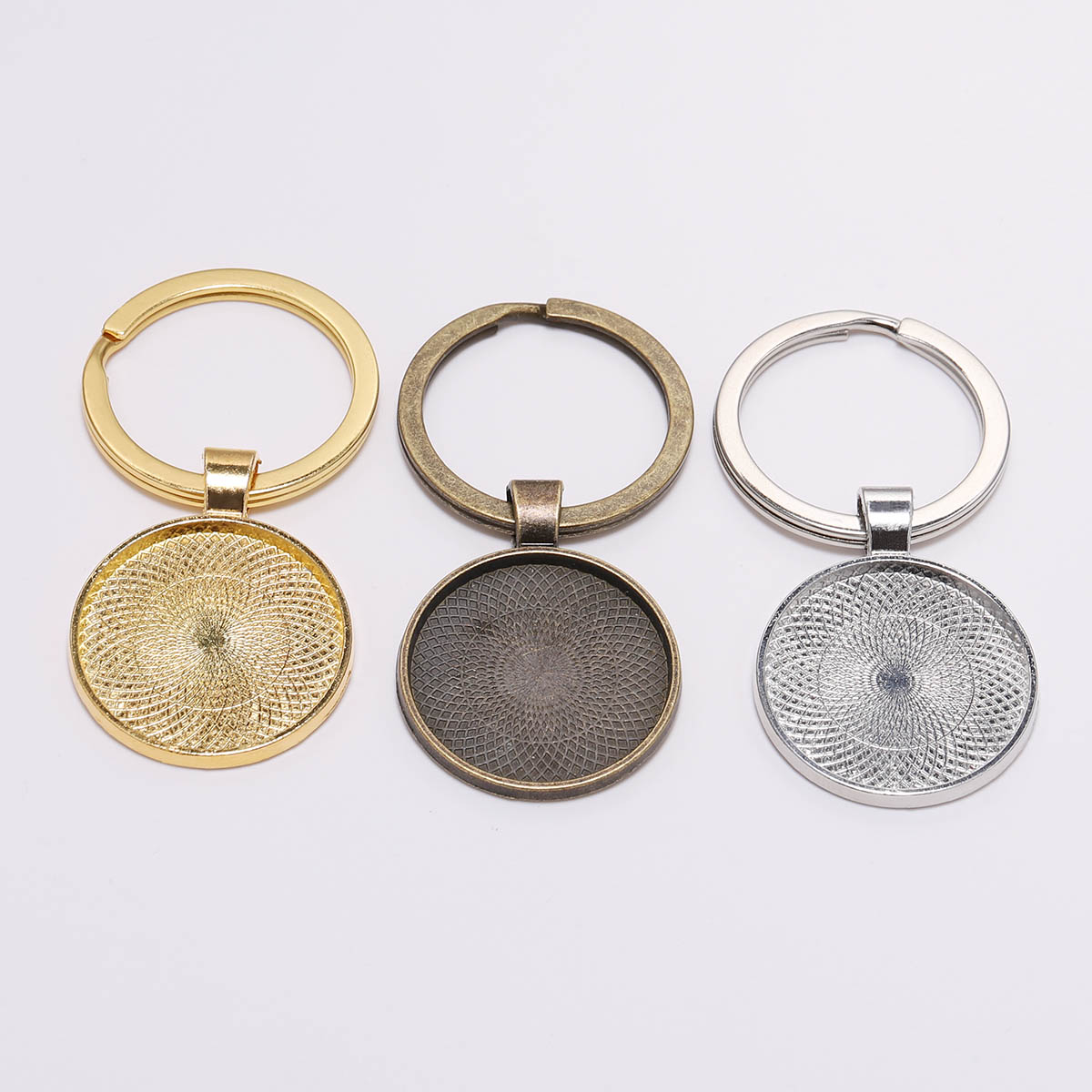 5Pcs/Lot 25mm Keychain With Pe - Pendant Blank Bezel ulasan dan harga
