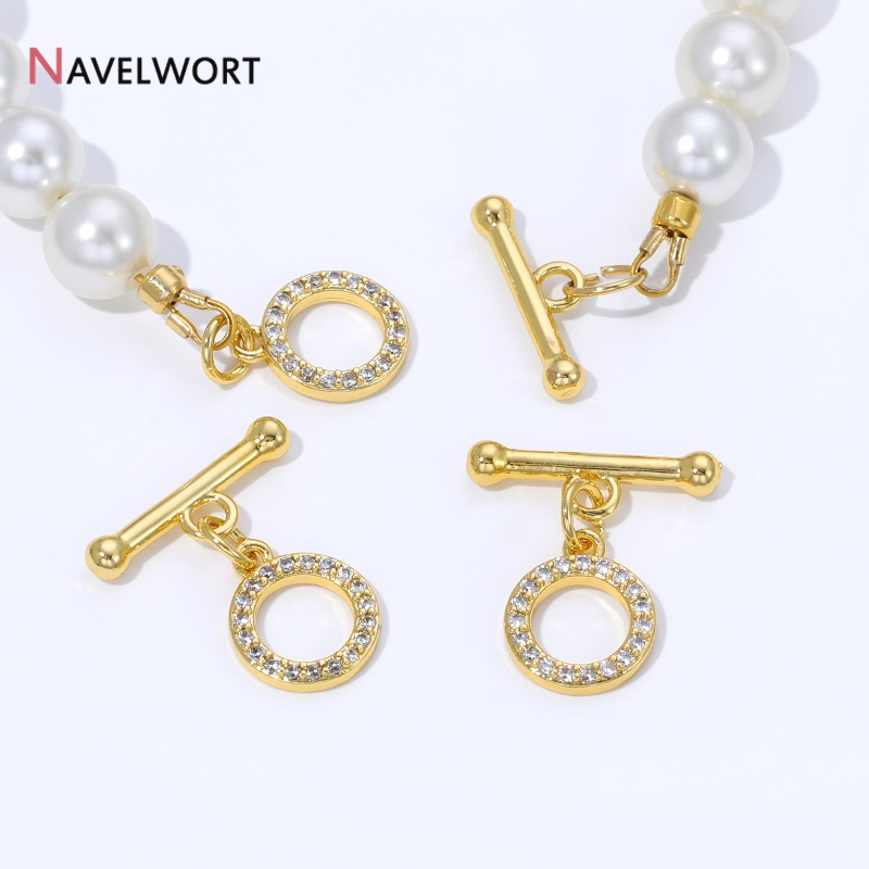 18K Gold Plated Brass Inlaid Z - Toggle Clasp Gold ulasan dan harga