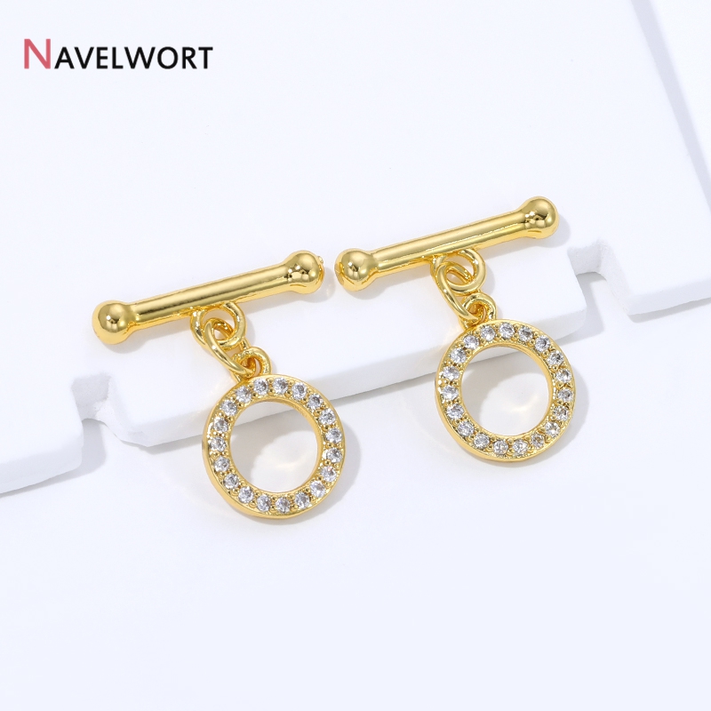 18K Gold Plated Brass Inlaid Z - Toggle Clasp Gold ulasan dan harga
