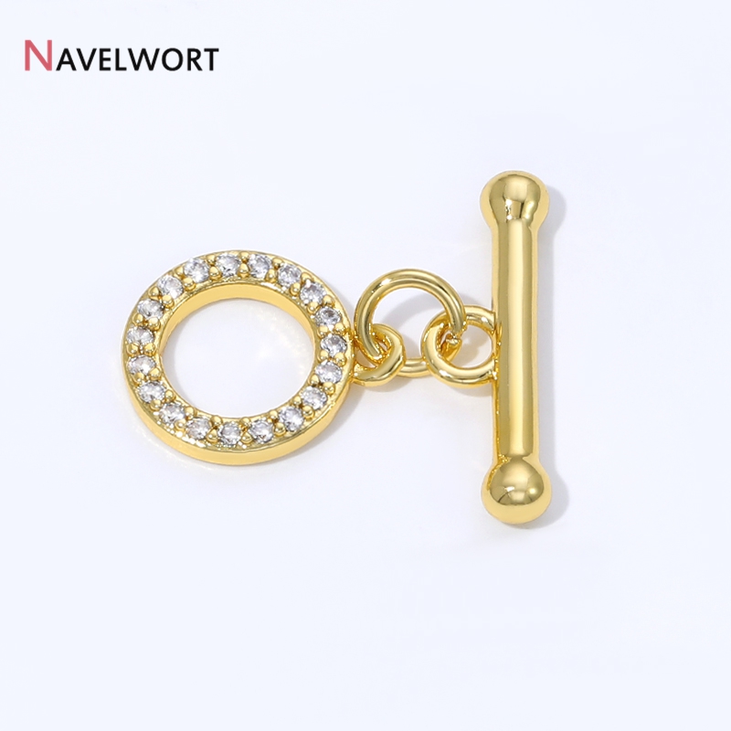 18K Gold Plated Brass Inlaid Z - Toggle Clasp Gold ulasan dan harga