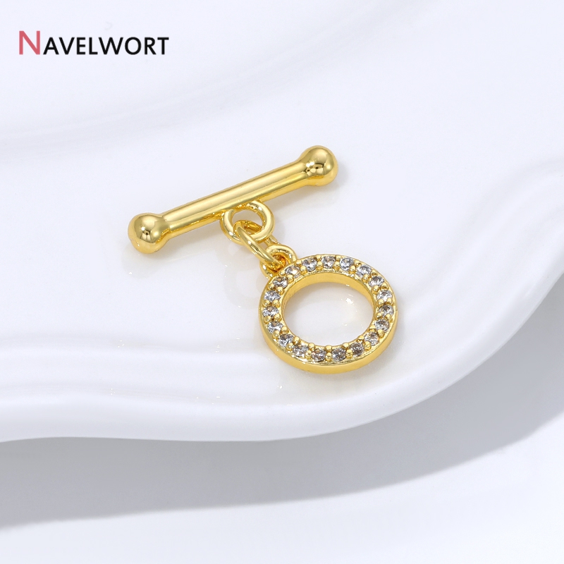 18K Gold Plated Brass Inlaid Z - Toggle Clasp Gold ulasan dan harga