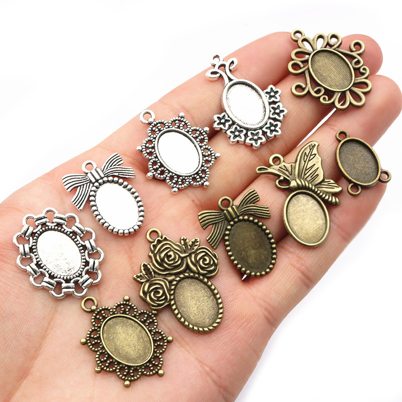 20pcs Fits 10x14mm Cabochons O - Pendant Blank Bezel ulasan dan harga